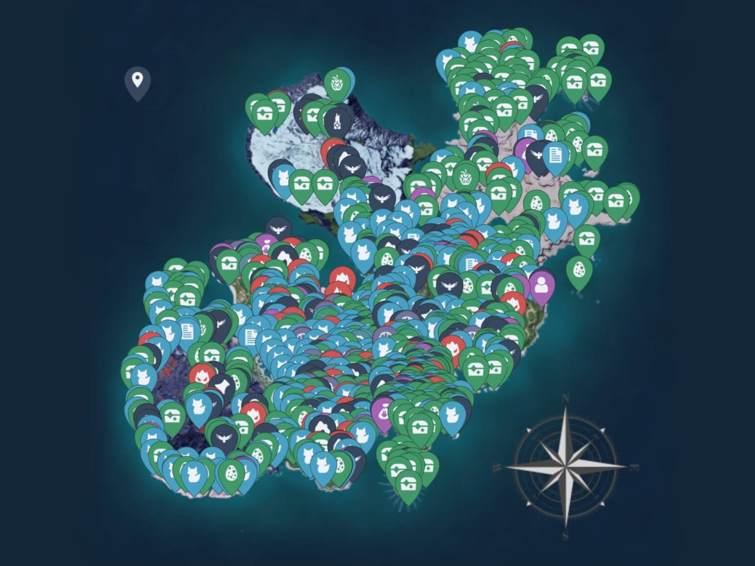 팰월드 맵 지도 웨이포인트 필드보스 NPC 팰 던전 아이템 위치